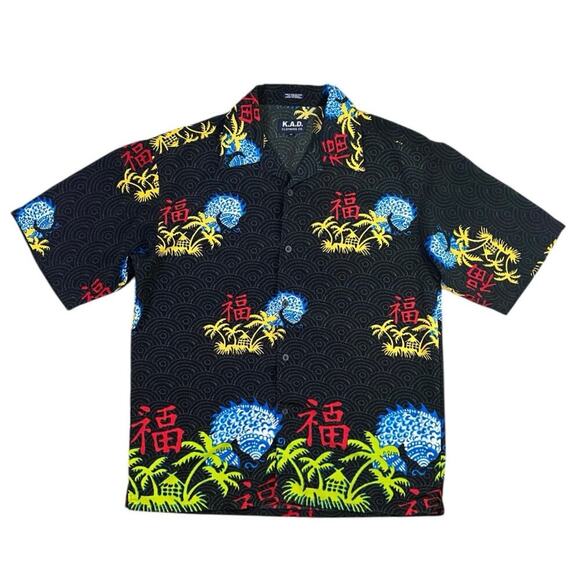 Vintage Y2K Tribal Dragon Button-front Shirt - XL - Picture 1 of 3